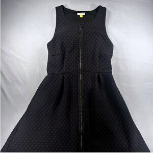 Leifsdottir Anthroplogie Black Sleeveless Fit‎ & Flare Zip Front Dress Size 4